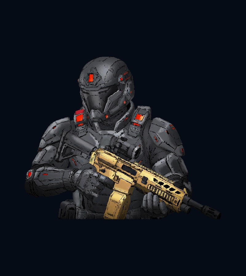 Armoured soldier — character bust
