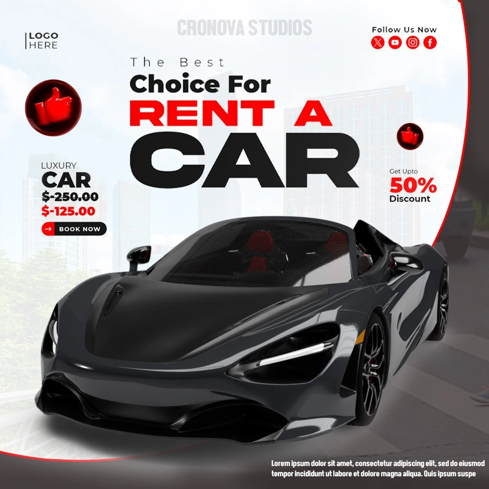 Rent a car — promotional design