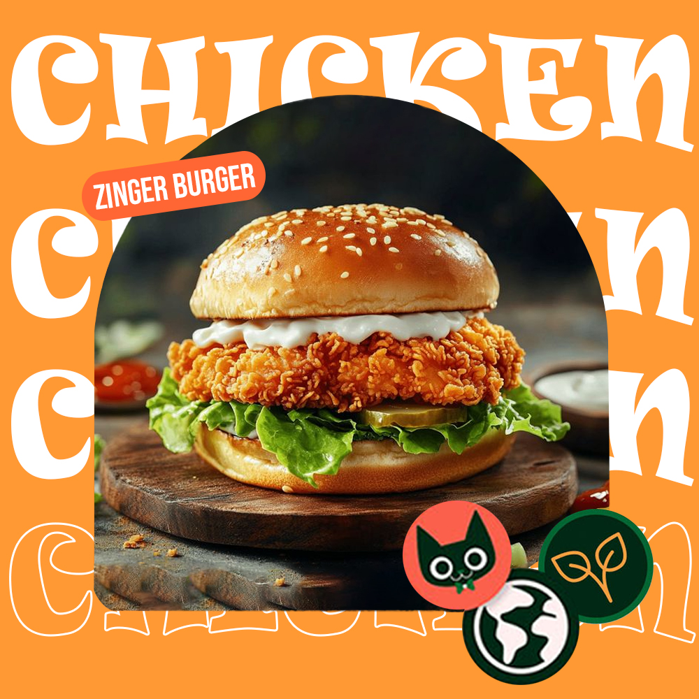 Zinger burger — food design